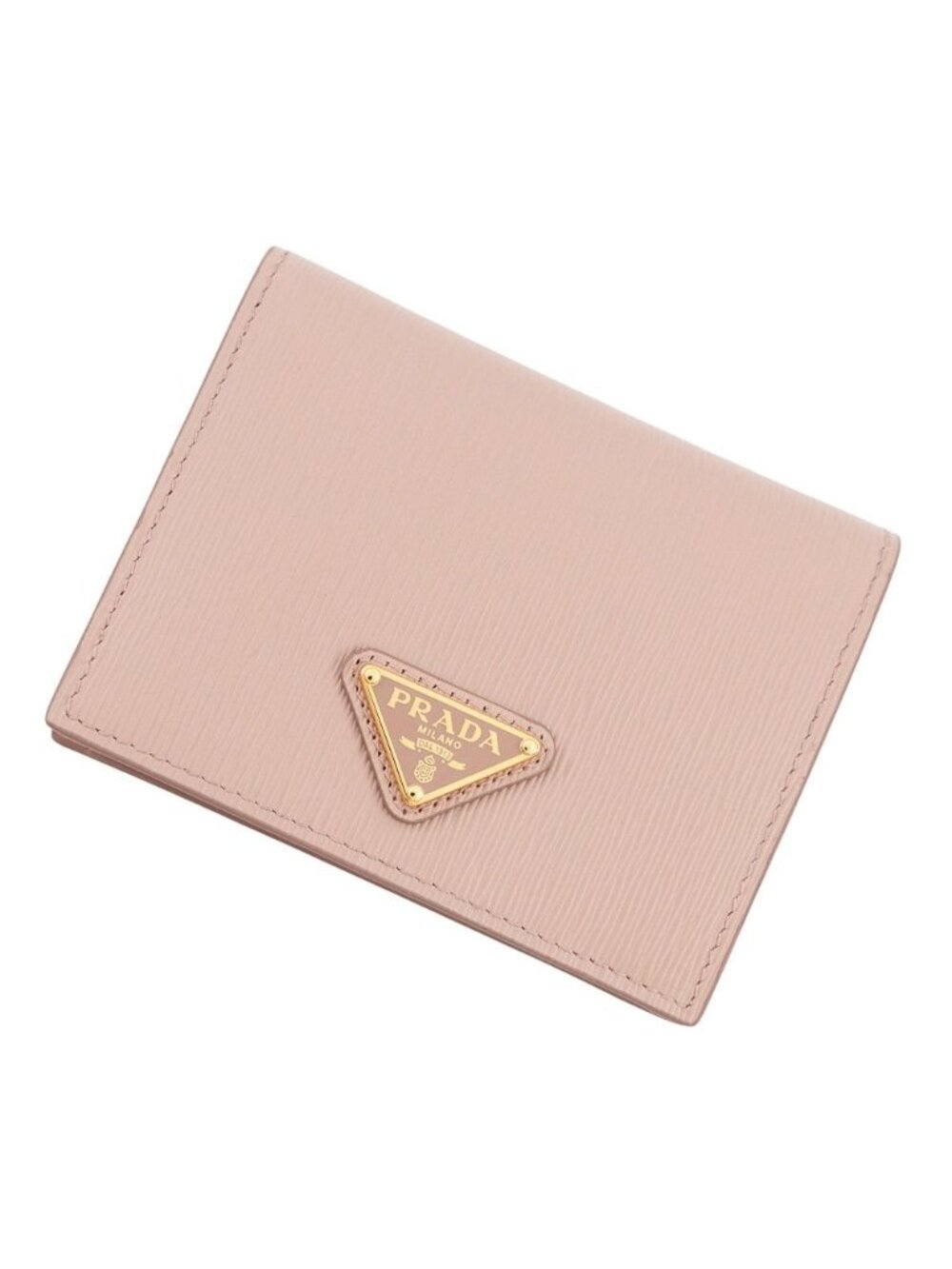 Prada Bifold Wallet Vitello Move Triangle Logo Compact Leather